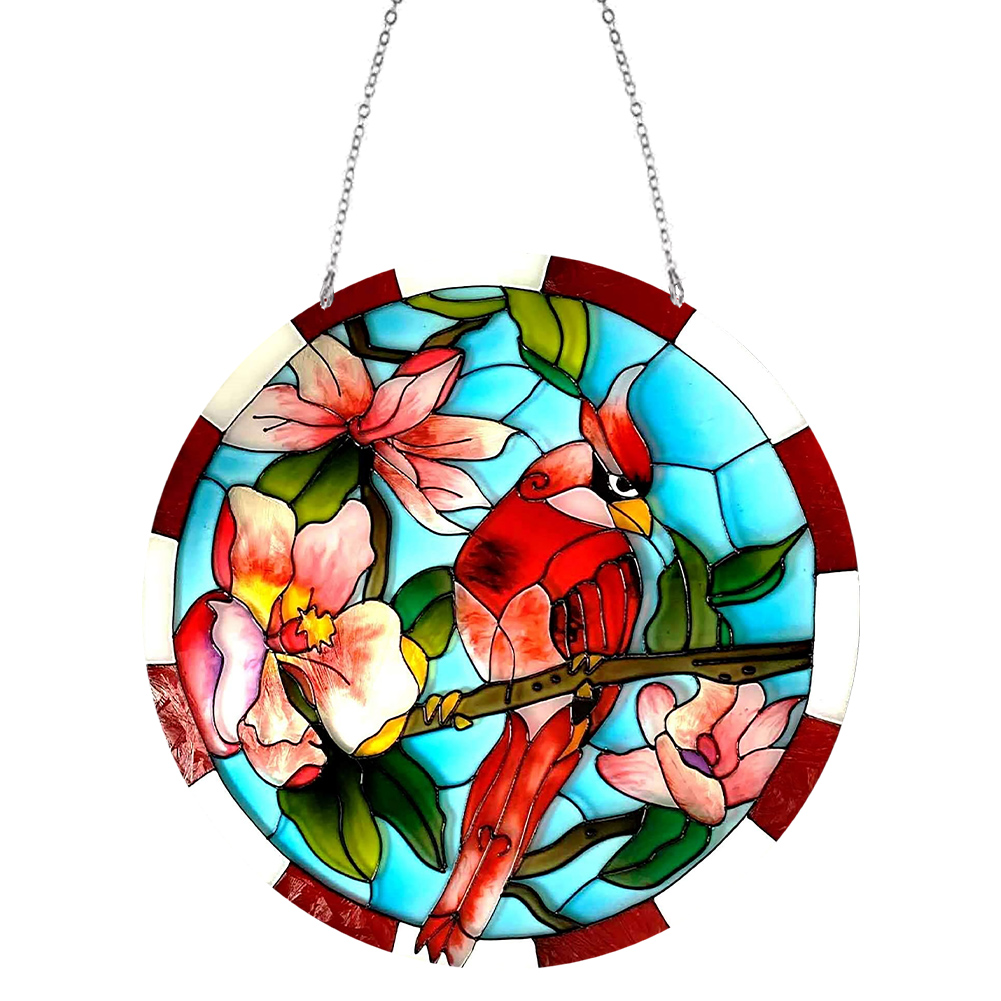 DIY Stained Glass Cardinal Diamond Painting Acrylic Wall Hanging Decor