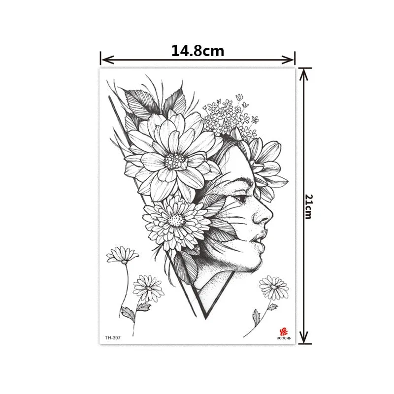 Flower arm tattoo stickers half arm tattoo stickers flower creative tattoo stickers waterproof and durable