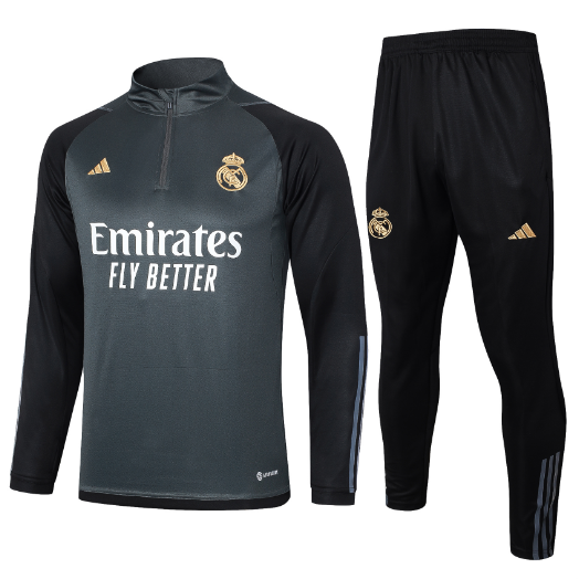 23/24 Real Madrid Half-Pull Grey Training Kit Football