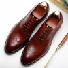 Mens Lace Up Brogue Oxford Dress Shoes