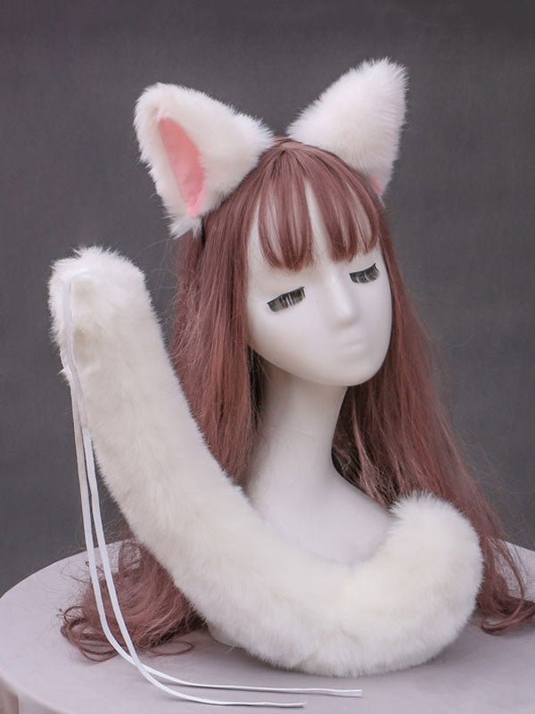 Lolita Cats Ears Tail 2-Pieces Headpieces Set Novameme