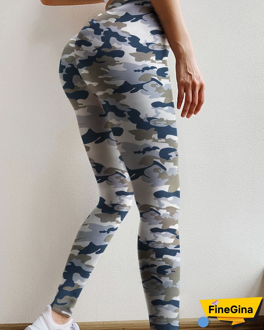 Butt Lifting Camouflage Print High Waist Yoga Pants Tummy Control Booty Leggings