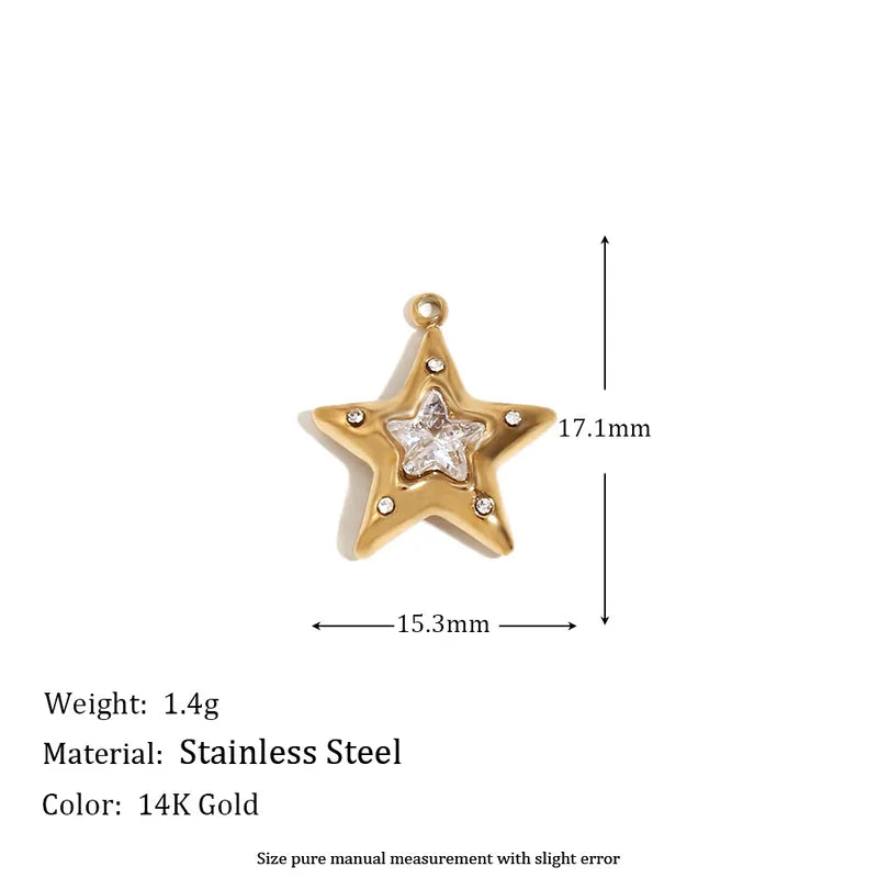 1 Piece 15*19.5mm 7.7*20.5mm 9.3*14.2mm 304 Stainless Steel 14K Gold Plated Ocean Bow Knot Shell Jewelry Accessories Pendant
