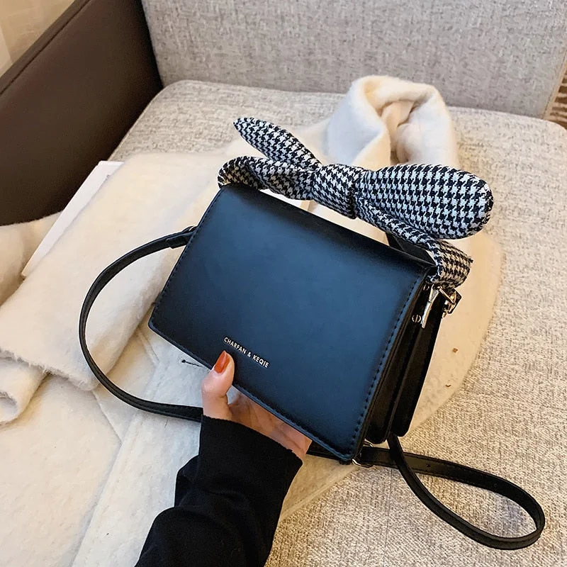 էѧӧܧ 2021Retro Women Shoulder Bags Bowknot Designer Brand Luxury Handbags Pu Leather Crossbody Messenger Bag Large Purse