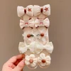 Cute Flower Gauze Plaid Bowknot Hair Bands for Kids