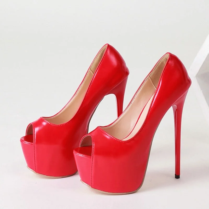 2022 New Red High Heels Women Platform Sandals Fashion Peep Toe Ladies Nightclub Stripper Pumps Sexy Wedding Shoes Bridal Size42