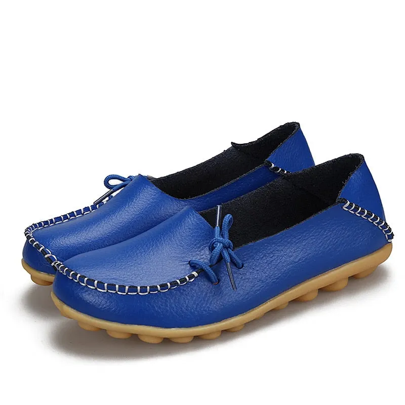 Woman Shoes Casual PU Leather Flat Shoes For Women Round Toe Non Slip Nurse Chef Shoes Women Flats Fashion Chaussure 2021