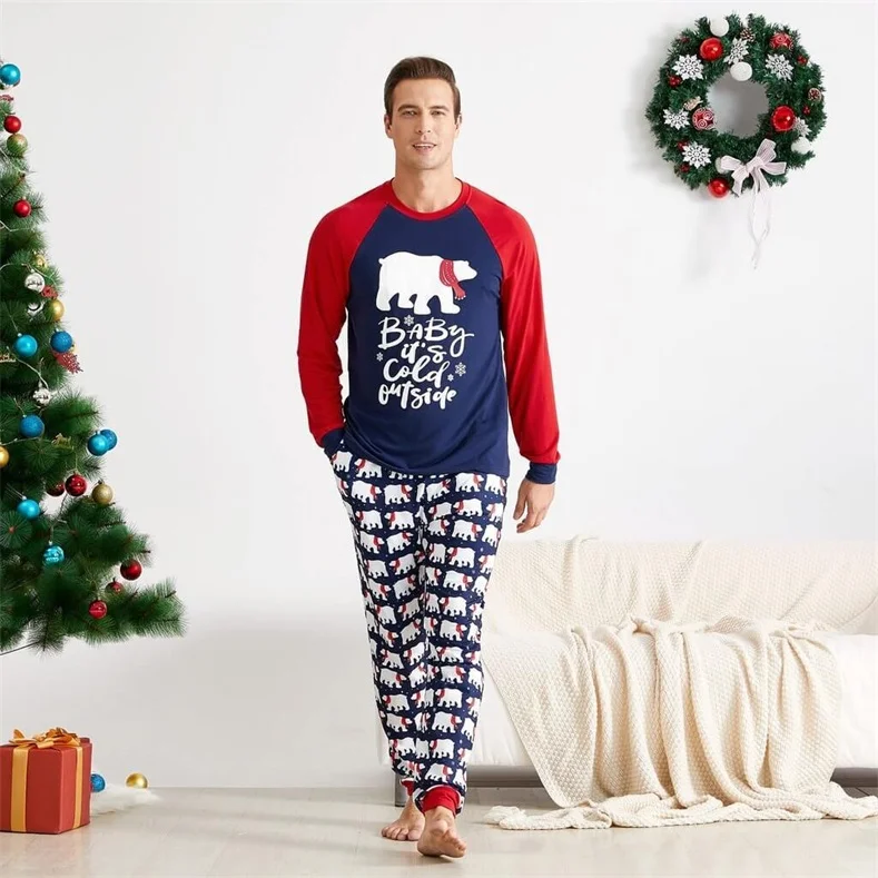 Family Matching Polar Bear Christmas Pajamas Sets