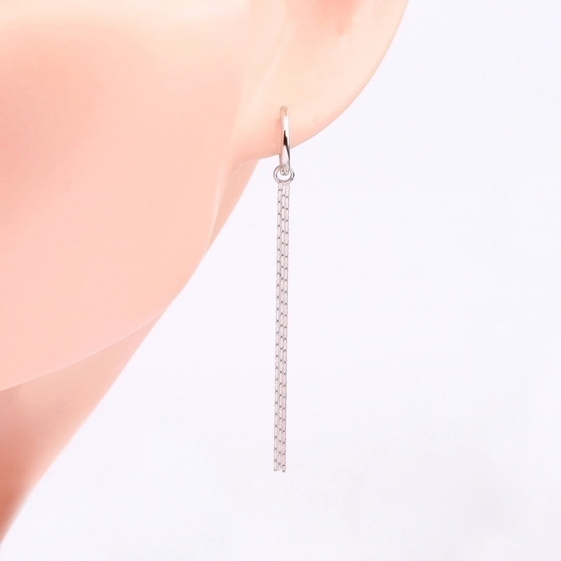1 Pair 925 Sterling Silver Tassel Earrings