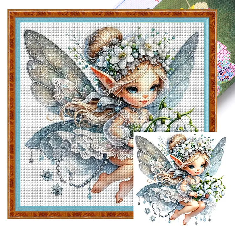 Wind Chime Fairy (45*45cm) 11CT Stamped Cross Stitch gbfke