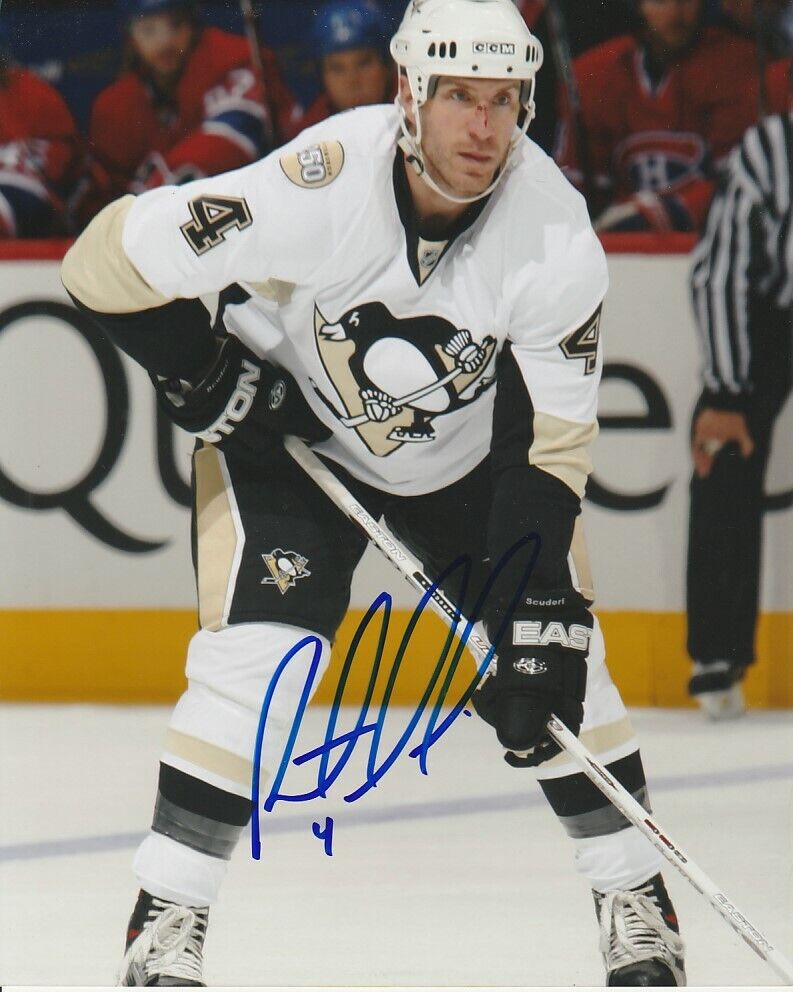 ROB SCUDERI SIGNED PITTSBURGH PENGUINS 8x10 Photo Poster painting! Autograph