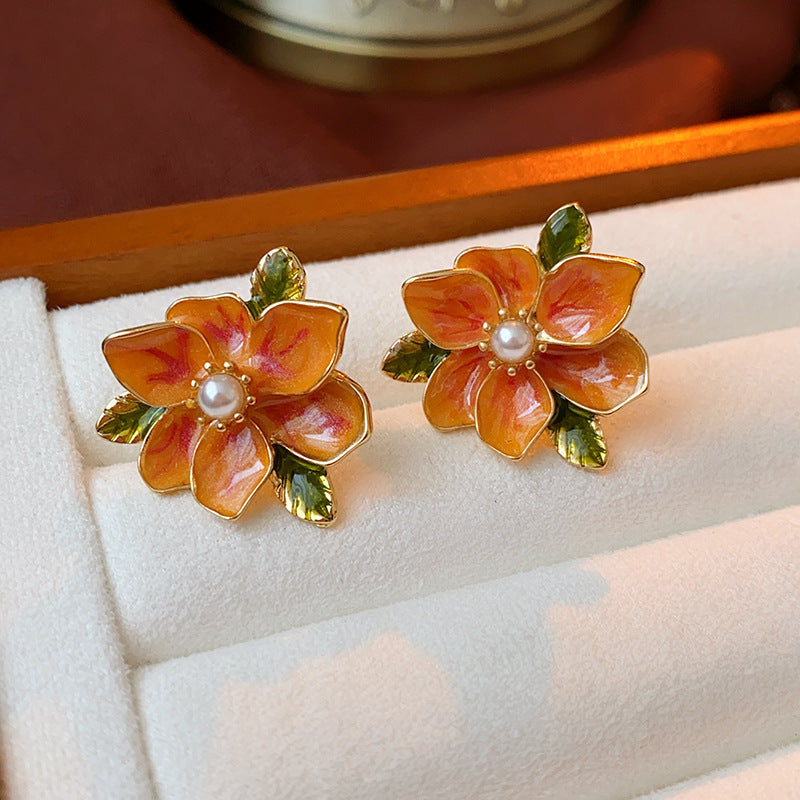 Medieval Pearl Geometric Copper Electroplating Earrings