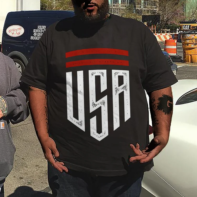 Plus Size Men's USA T-Shirt