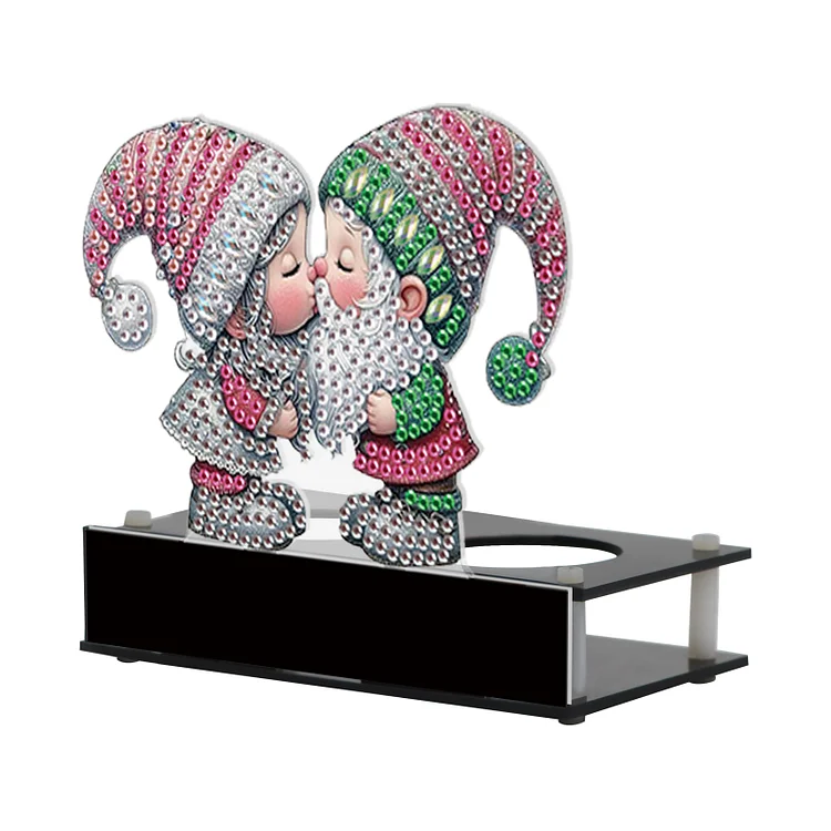 Kissing Gnome 5D DIY Diamond Painting Candle Holder for Aromatherapy Art Crafts