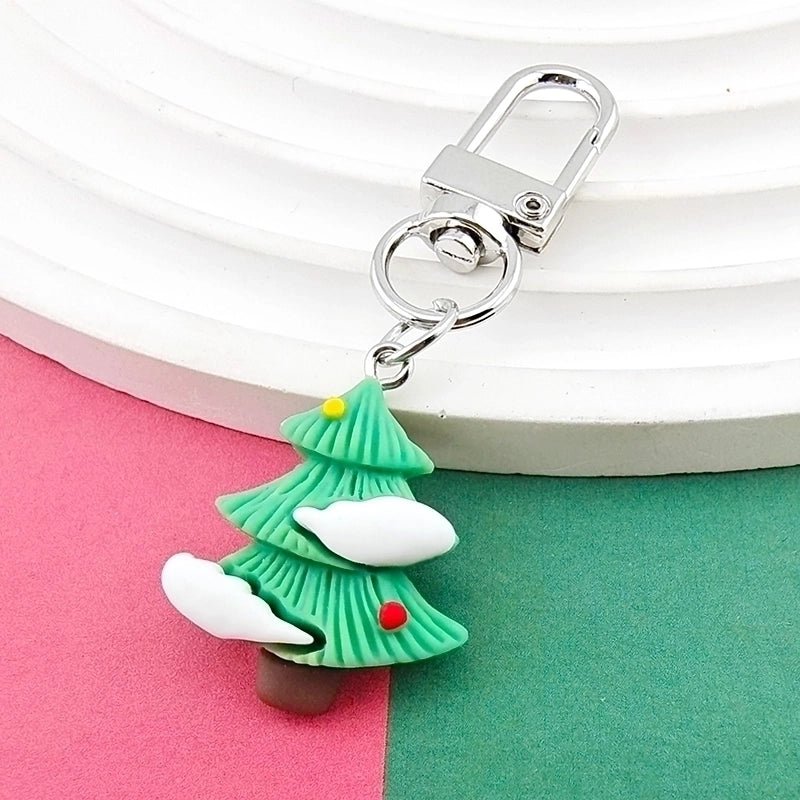 Cute Minimalist Snowman Snowflake Elk Alloy Resin Christmas Keychain
