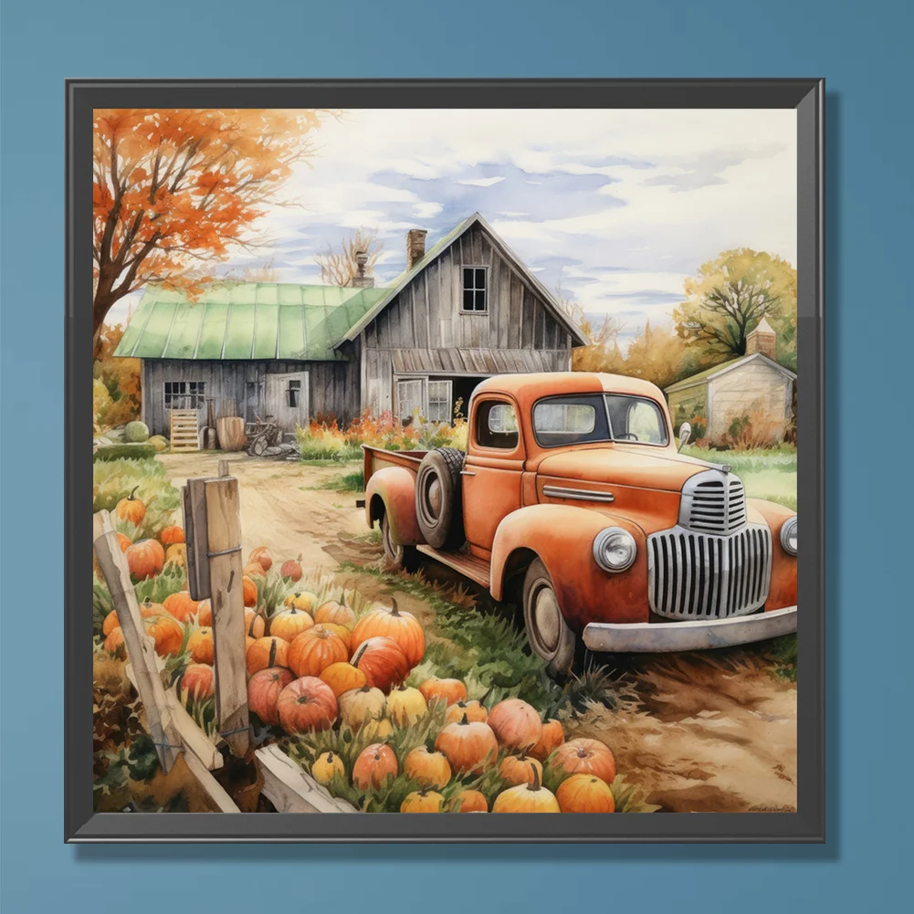 Diamond Painting - Full Round Drill - Farm Vintage Car(Canvas|30*30cm)