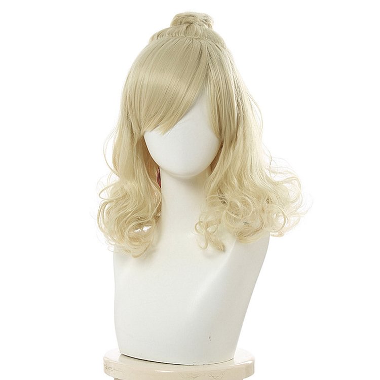 Game Animal Crossing Carnival Halloween Party Props Isabelle Cosplay Wig Heat Resistant Synthetic Hair