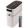Trash Can Narrow Garbage Container Bin with Press Type Lid for Bathroom Kitchen