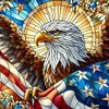 Glass Painting Eagle-11CT Stamped Cross Stitch 45*45cm/17.72*17.72in tapestrymarket