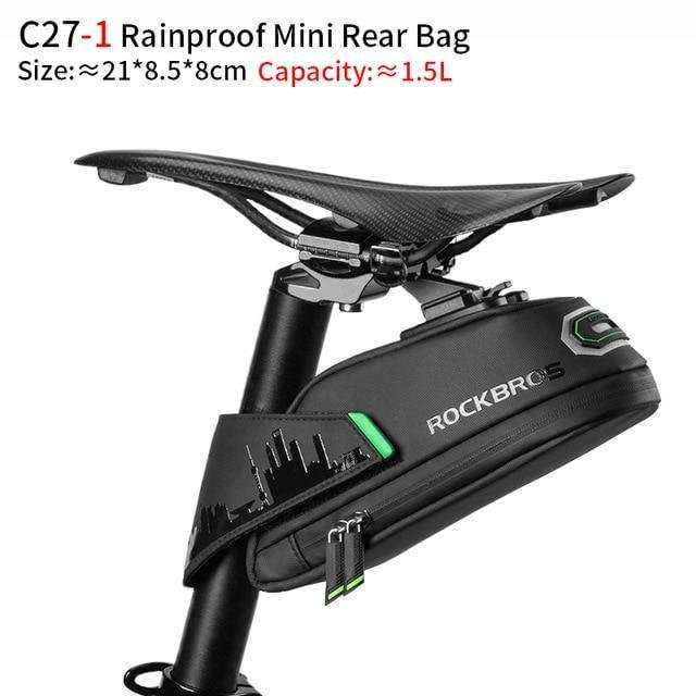 Rainproof Bicycle Bag Shockproof Bike Saddle Bag For Refletive Rear Large Capatity.