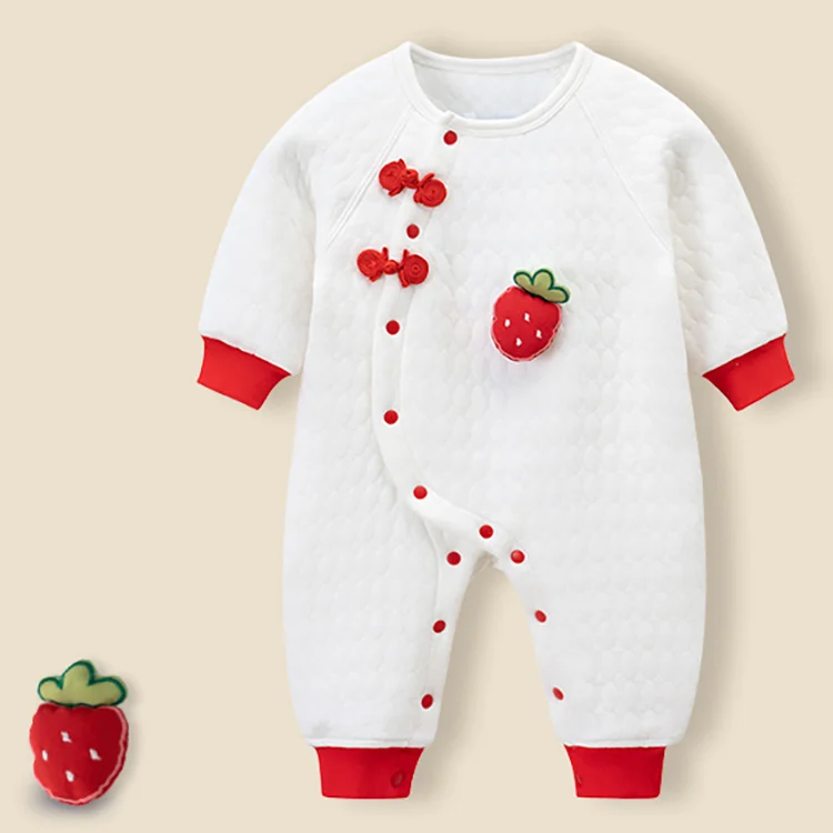 New Born Baby Onepiece Organic Cotton Strawberry Sleepsuit