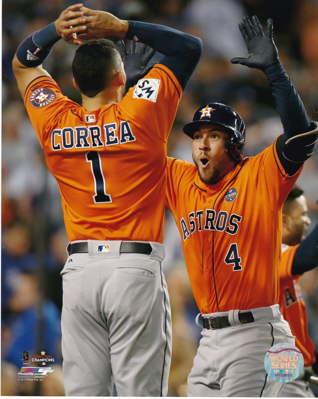 GEORGE SPRINGER / CARLOS CORREA HOUSTON ASTROS Photo Poster paintingFILE LICENSED 8x10 Photo Poster painting