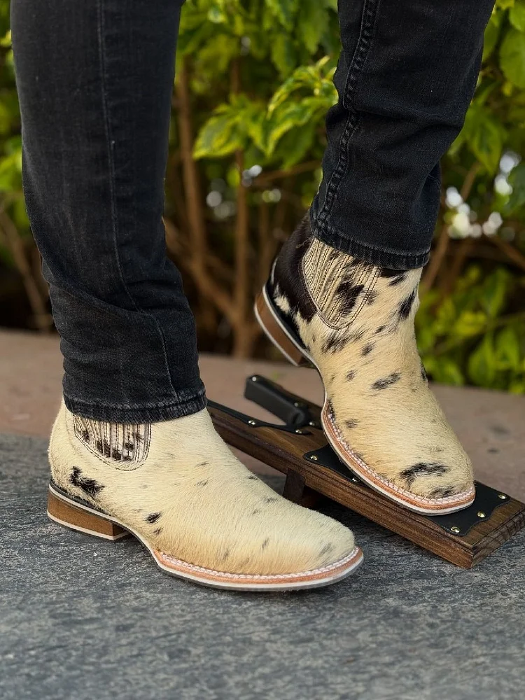 Men's Western Chelsea Square Toe Ankle Boots