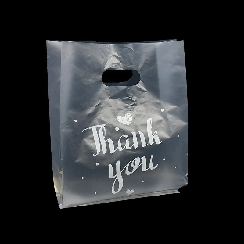 10pcs Thank You Plastic Gift Bag Candy Cookie Cake Packaging Bag Wedding Birthday Party Baby Shower Decoration Navidad Christmas