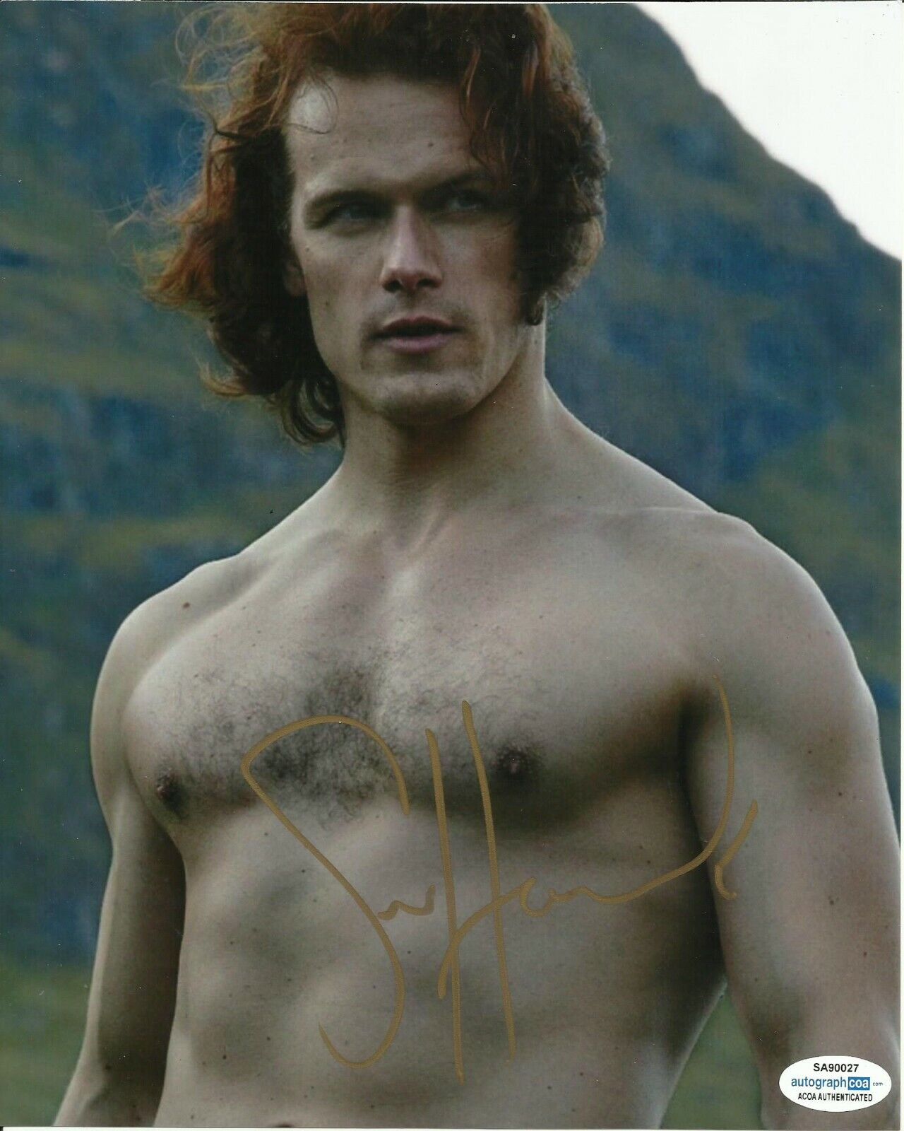 SAM HEUGHAN SIGNED OUTLANDER Photo Poster painting UACC REG 242 AUTOGRAPHS (17) ACOA