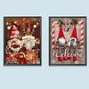 【2 pi&egrave;ces/paquet】-No&euml;l gnome-plein rond diamant peinture-30 * 40cm