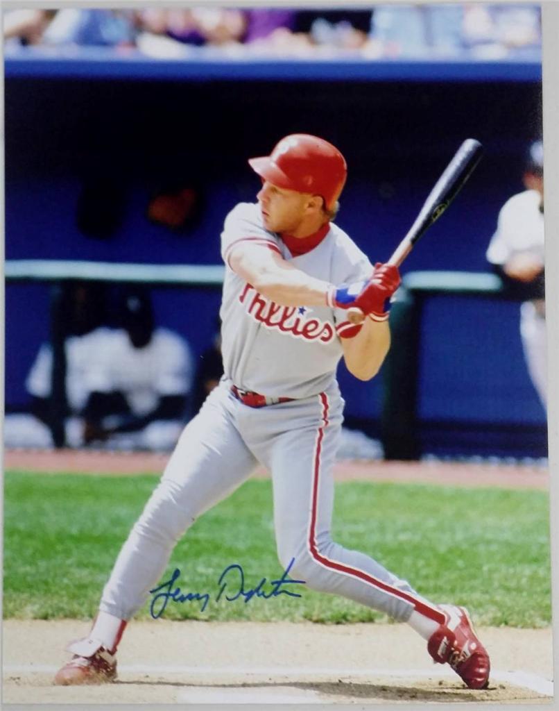 LENNY DYKSTRA SIGNED 11x14 Photo Poster painting Philadelphia Phillies (A)