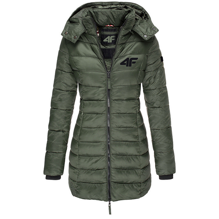 Damska kurtka puchowa z kapturem 4f