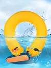 Inflatable Life Jacket Adult Round Buoys Rescue Waist Ring for Kayaking Swimming