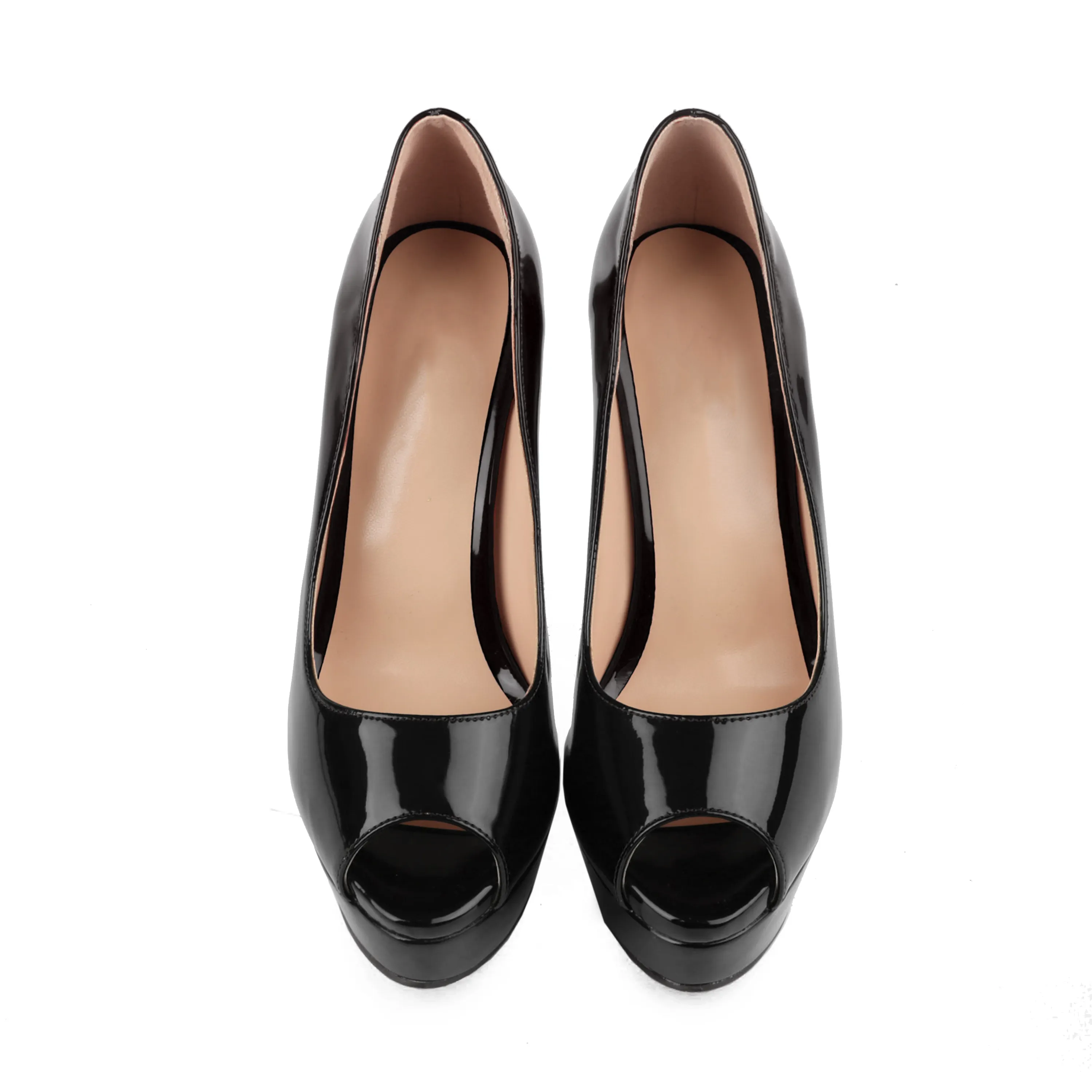 150mm Sky High Platform Red Bottom Peep Toe Pumps-vocosishoes