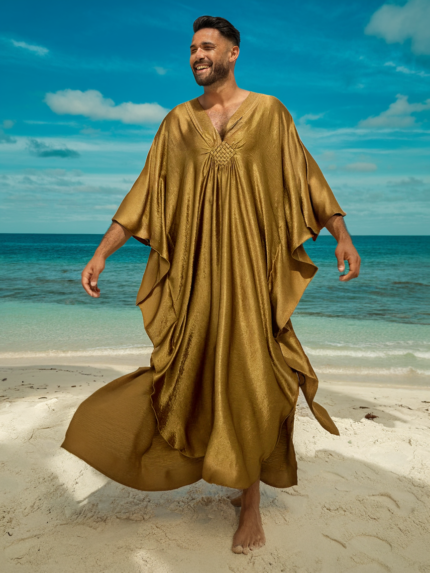 Men's Gorgeous Gold Satin shimmer Kaftan