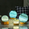 Planet LED Night Light Galaxy Planet Light with Stand Decorative Bedroom Bedside Lamp Creative Birthday Gift