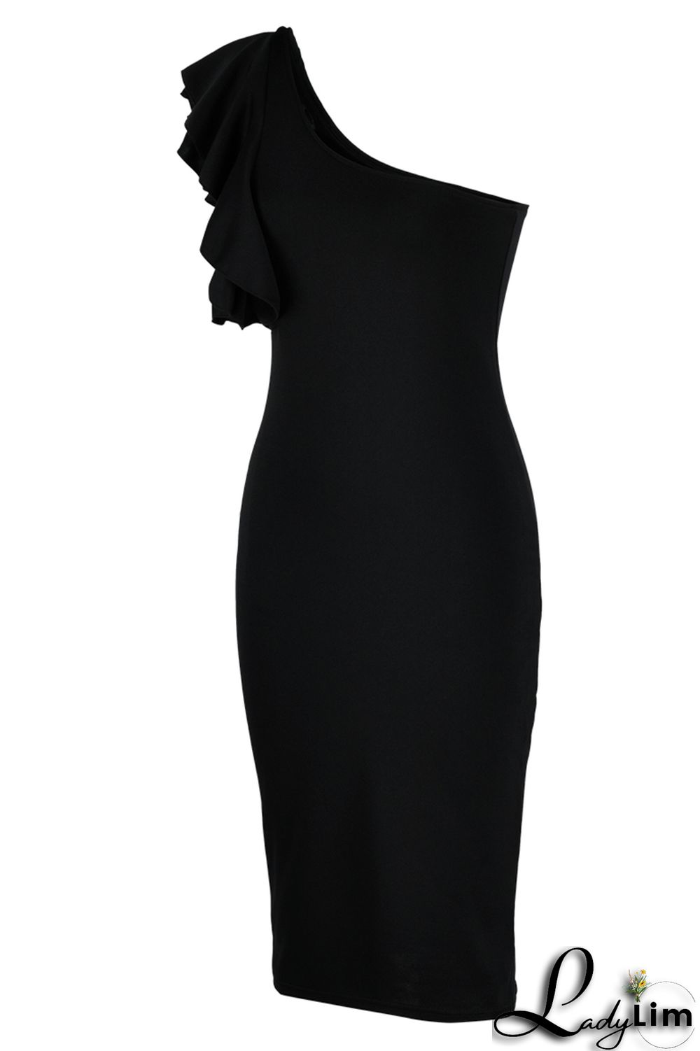 Yellow Fashion Sexy Solid Patchwork Backless One Shoulder Evening Dress