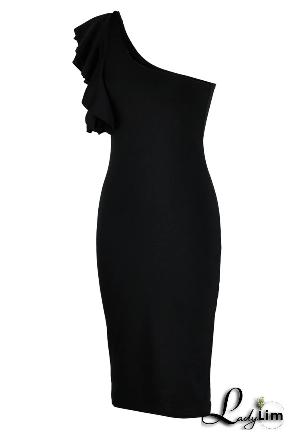 Yellow Fashion Sexy Solid Patchwork Backless One Shoulder Evening Dress