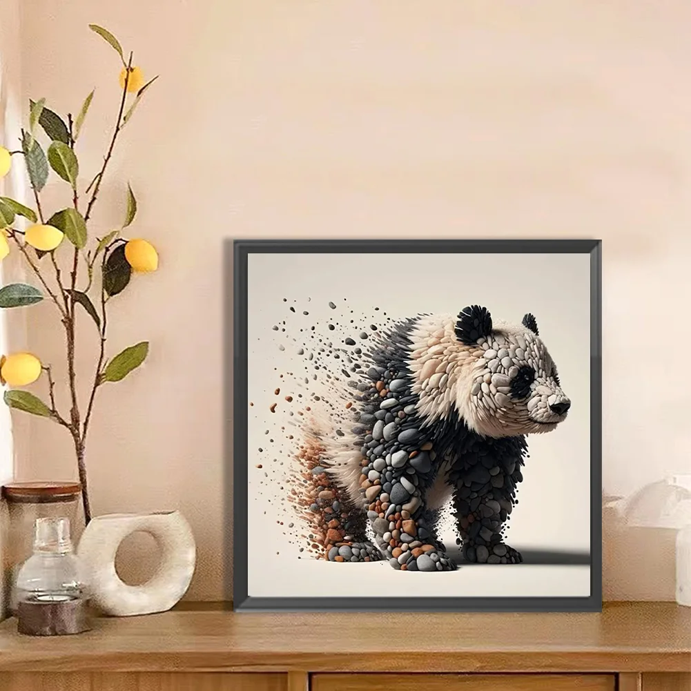 Diamond Painting - Full Round Drill - Stone Art Panda(Canvas|30*30cm)