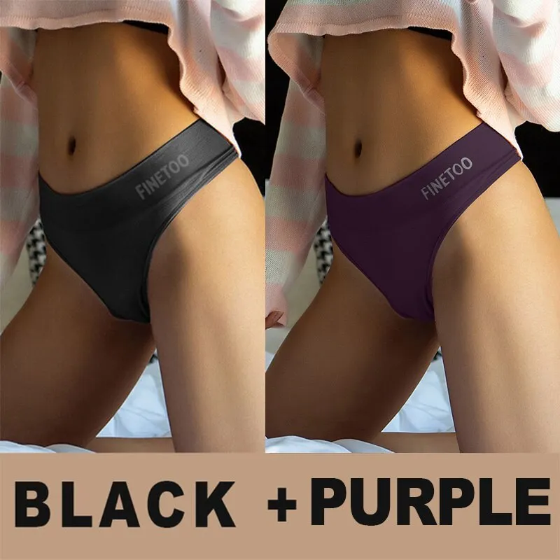 M-2XL Bodyshaper Panties Women Underwear 2PCS/Set Panties Female Lingerie Sexy G-string Underpants Solid Color Pantys Body Slim