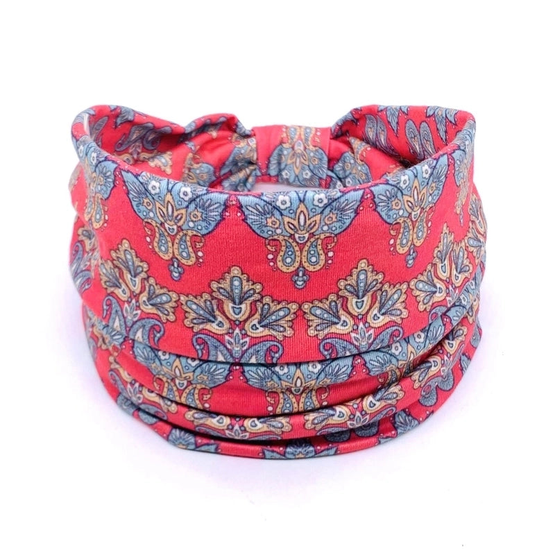 Women’s Hair Band African Print Pattern Wide Edge Elastic Knot Sports Yoga Headband Women’s Headwear Hair Accessories