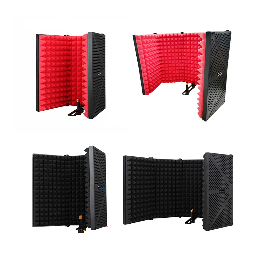 

Broadcast Microphone Shield Foldable Noise Reduction Mic Soundproof Panels, Black, 501 Original