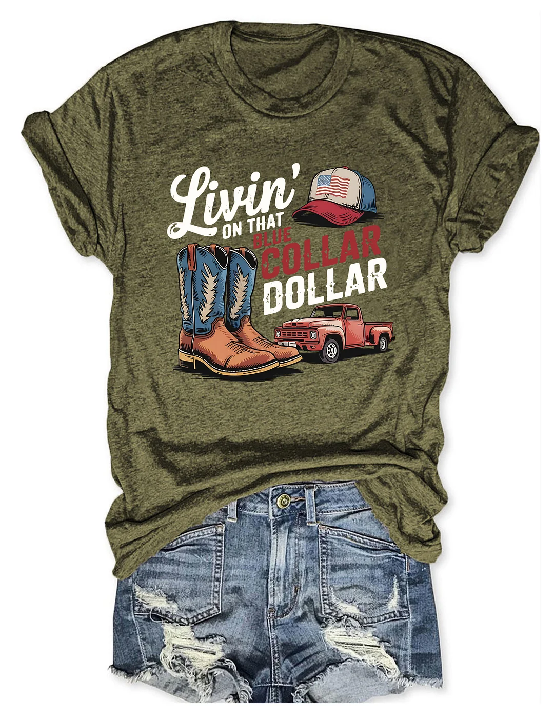 Livin’ On That Blue Collar Dollar T-shirt