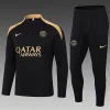 2024/2025 Psg Paris Saint-Germain Half-Pull Training Suit Black-Yellow Collar Set