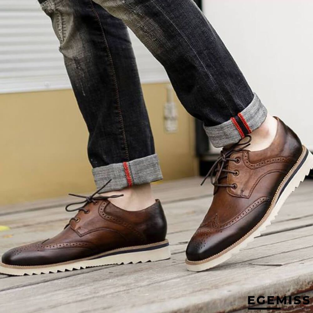 Men's Vintage Casual Brogue Shoes | EGEMISS