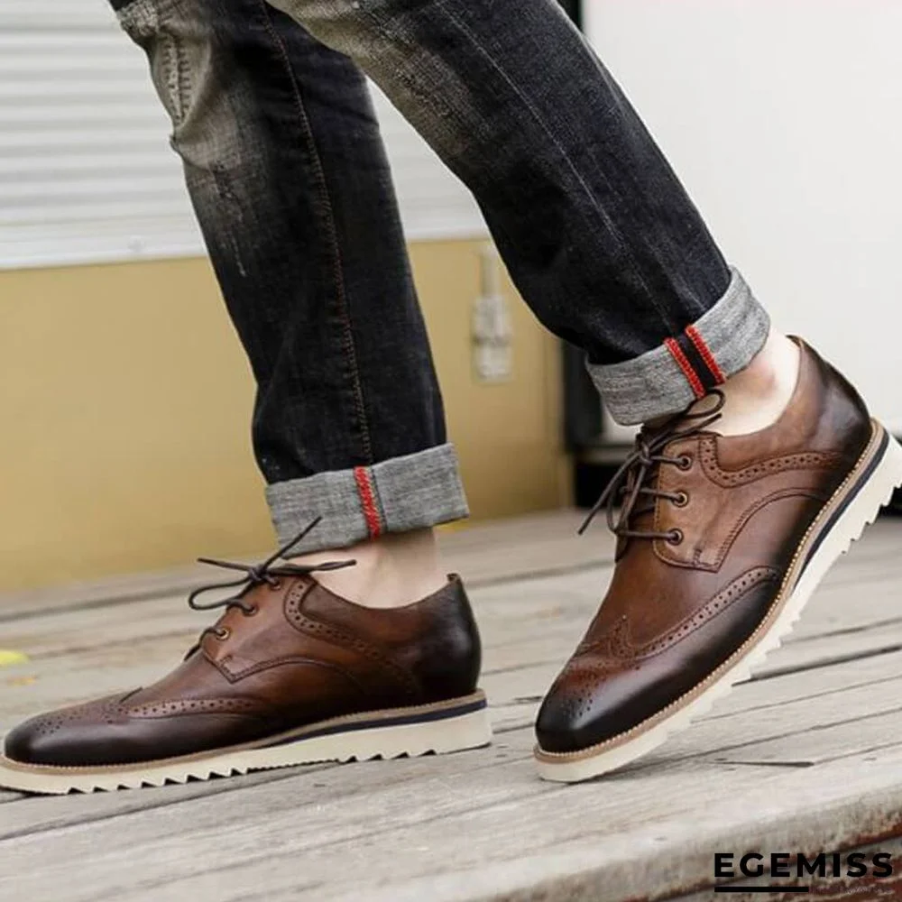 Men's Vintage Casual Brogue Shoes | EGEMISS