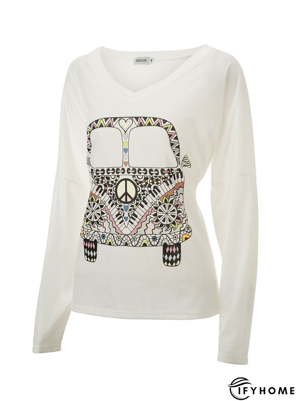 Casual Printed Long Sleeve Tee shirt Top | IFYHOME