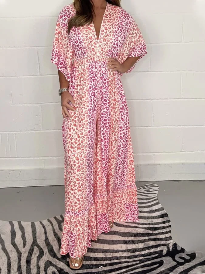 Printed leopard wide-leg jumpsuit