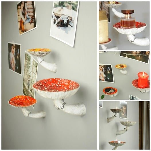 Mushroom Hanging Shelf, Wall Floating Shelf