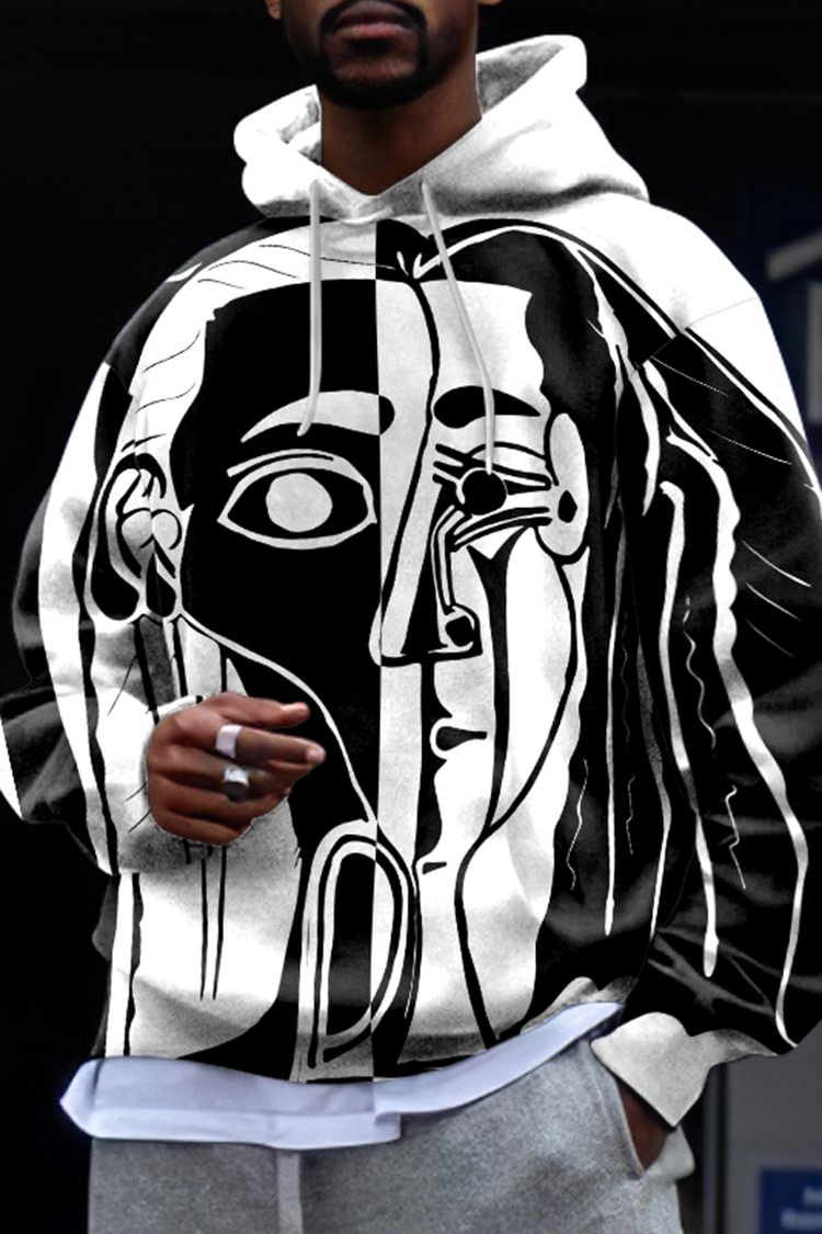 Fashion Abstract Human Face Hoodie